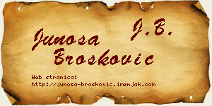 Junoša Brošković vizit kartica